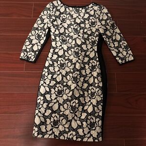 Reiss Black And White Floral Dresss Size 2